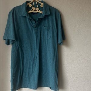 green blue Prana short sleeve polo shirt men's size large